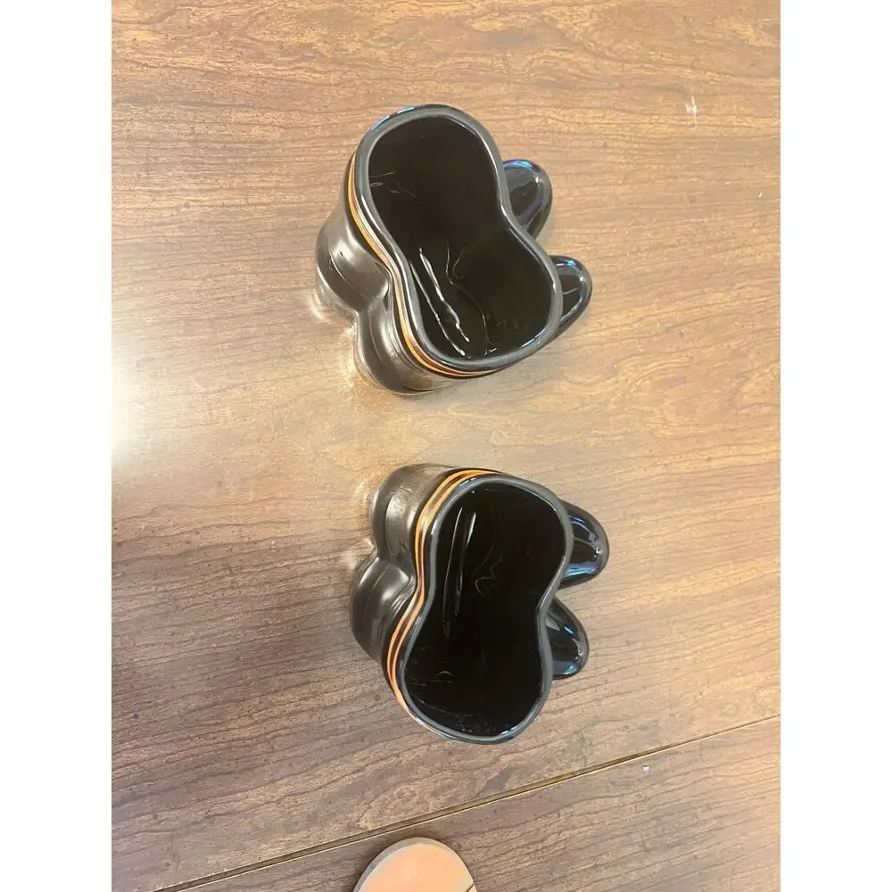 NWT Halloween Ceramic Witch Boot Shoes Flower Pots